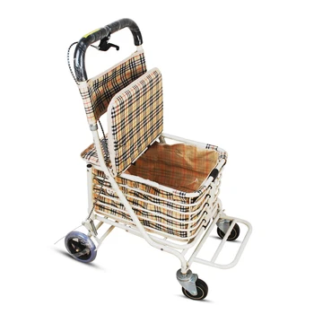 Тележка с педалью, в которой можно сидеть, тележка для покупок со стулом, Складная тележка для покупок для пожилых людей, чтобы купить овощи, тележка для багажа