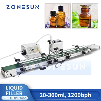 Автоматическая машина для розлива жидкости в бутылки ZONESUN с конвейерной лентой Оборудование для линии розлива ZS-DTYT160A2