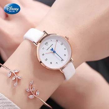 Disney кварцевые наручные часы водонепроницаемый кожаный браслет из сплава модный тренд женские наручные часы женские часы с пряжкой 3 бар из сплава