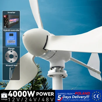 Ветрогенератор Динамо 4000 Вт 6000 Вт 4 кВт 6 кВт 12 В 24 В 48 В MPPT зарядка ветряная мельница мощность 3 лезвия с автономной системой домашнего использования
