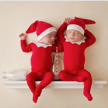 3 предмета, детский Рождественский костюм, реквизит для фотосессии, Одежда для новорожденных, Рождественский наряд Эльфа