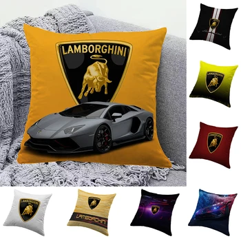 Декоративный чехол для подушки L-Lamborghini с двусторонней печатью, Наволочки для Подушек, Шелковые Наволочки 45*45, Диванные подушки, Осенние Декоры