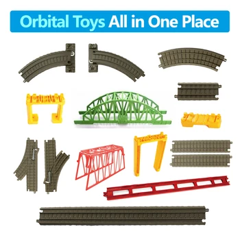 Различные пластиковые детали для железнодорожных путей, аксессуары для кривых/прямых/блочных/мостовых дорожек, игрушки, подарки для мальчиков, Лидер продаж