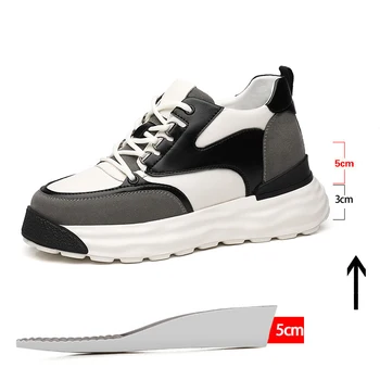 Спортивная Мужская обувь с лифтом, Мужская Спортивная обувь на каблуке 8 см 6 см, Дышащие мужские модные кроссовки