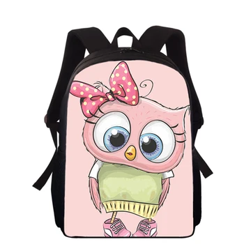 Мультяшные животные совы 15 ”Детский рюкзак с 3D принтом, сумки для начальной школы для мальчиков и девочек, рюкзаки для школьных книг для студентов
