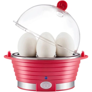 Яйцеварка-бойлер, быстро готовит 6 яиц, без бисфенола А, красный