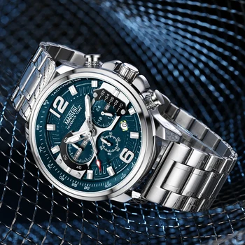 Мужские новые роскошные кварцевые деловые спортивные повседневные наручные часы, мужские водонепроницаемые часы