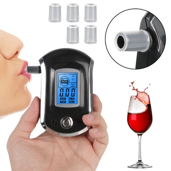 Профессиональный цифровой Тестер алкоголя в выдыхаемом воздухе AT6000, Анализатор вождения в нетрезвом виде, Мини-тестер алкоголя, ЖК-экран с синей подсветкой 