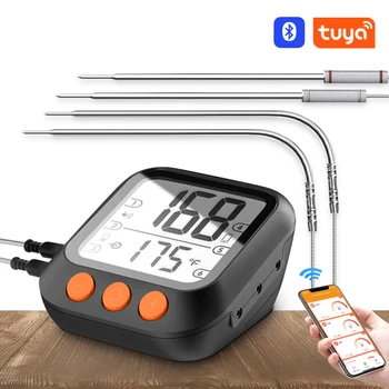 Tuya Умный Термометр для барбекю Bluetooth 5,0-совместимое Устройство для Измерения Температуры мяса и воды для барбекю, Приложение, Таймер Управления, Умный Дом