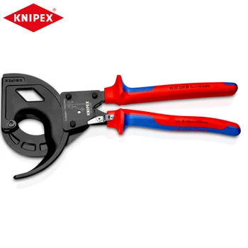 KNIPEX 95 32 320 Новые кабельные ножницы с храповым механизмом, разработанные с учетом компактной конструкции, легкие и удобные в эксплуатации, удобные и быстрые