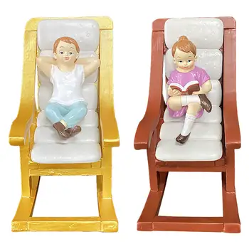 Миниатюрная модель кресла-качалки для кукольного домика в масштабе 1: 12, Миниатюрное кресло-качалка в масштабе 1: 12, реквизит для фотосессии, декор для дома и сада, подарок