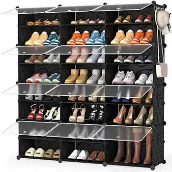 Шкаф для хранения, 48 Пар обуви 3 на 8 Ярусный Органайзер для обуви, Экономящий пространство для хранения обуви в шкафу, Прихожей, гостиной, спальне, Gara