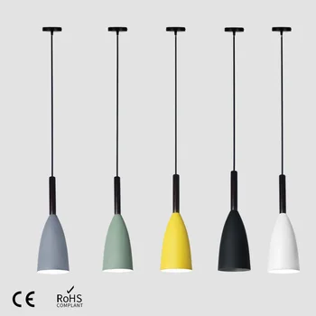 Скандинавские подвесные светильники Современные подвесные светильники E27 Минималистичный простой свет Многоцветная лампа для кухни, столовой, кафе-бара
