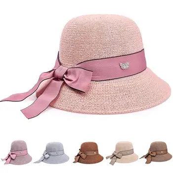 CAMOLAND Женские Солнцезащитные шляпы, уличные Повседневные Солнцезащитные шляпы, Пляжные кепки для отдыха на море, тканые соломенные шляпы, Путешествия, Туризм