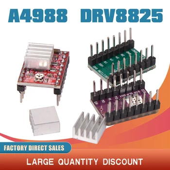 A4988 DRV8825 Драйвер шагового двигателя С радиатором 3D Запчасти для принтера SKR V1.3 1,4 GTR V1.0 RAMPS 1,4 1,6 MKS GEN V1.4 плата
