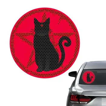 Светоотражающая наклейка на автомобиль с рисунком Кота, Светоотражающие предупреждающие наклейки для мужчин и женщин, Водитель автомобиля, знак безопасности автомобиля для бампера автомобиля