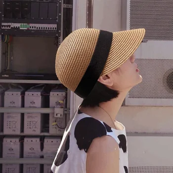 Летние Соломенные шляпы для женщин, Панама, Шляпа для верховой езды, Уличные Повседневные Пляжные Солнцезащитные Кепки, Женская Дышащая бейсболка с козырьком для путешествий