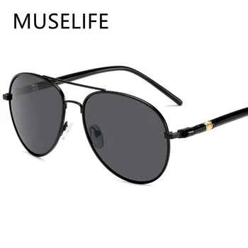 Роскошные Мужские Поляризованные Солнцезащитные очки Для вождения, Солнцезащитные очки для мужчин И женщин, Брендовые дизайнерские мужские Винтажные черные солнцезащитные очки-пилоты UV400