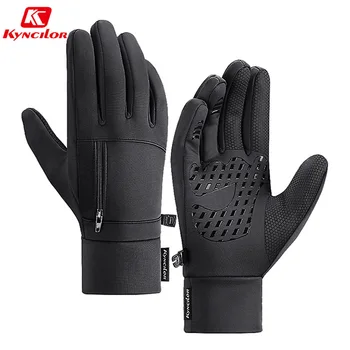Kyncilor Зимние перчатки для горного велосипеда, мужские теплые велосипедные перчатки, водонепроницаемые велосипедные перчатки на полный палец, ветрозащитные мотоциклетные перчатки