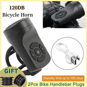 Велосипедный гудок, Электрический звонок для мотоцикла, рожок, 4 режима, USB, Перезаряжаемый, Горная дорога, противоугонная сигнализация, рожок, Аксессуары для велосипедов