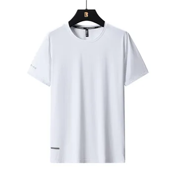 Быстросохнущая футболка Ice, мужская летняя тонкая рубашка с короткими рукавами, футболка большого размера, крутая черная футболка с короткими рукавами