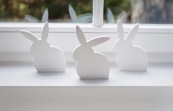 Белые деревянные кролики набор из 3 пасхальных кроликов весенний декор из ПВХ дерева белая мятная центральная деталь