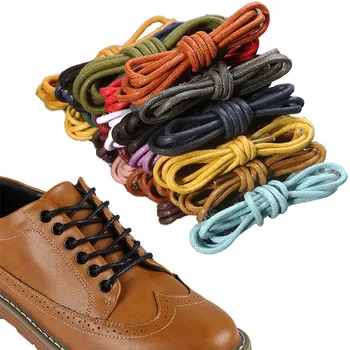 1 Пара Хлопчатобумажных Вощеных Кожаных Ботинок, Круглые Вощеные Шнурки Для Обуви, Прочные Полиэстеровые Шнурки Для Ботинок, Водонепроницаемые Кожаные Шнурки Для обуви18цвет