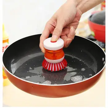 3 шт. Кухонная щетка для мытья посуды с дозатором Жидкое наполнение При нажатии Не повреждает сковороду Автоматические щетки для чистки