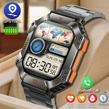 2023 Новые Прочные Военные Смарт-часы Мужские с Пользовательским Циферблатом IP67 Водонепроницаемый Bluetooth Вызов Компас Траектория GPS Спортивные Смарт-часы