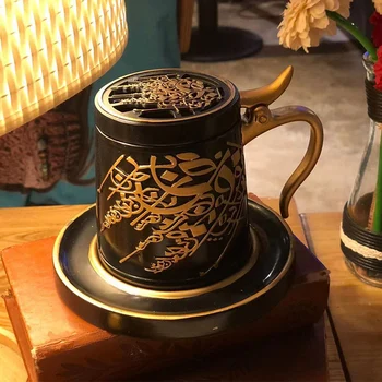 Арабская курильница для благовоний из смолы, Креативная форма чашки с круглым основанием, Держатель для Благовоний для мусульман Ближнего Востока, декор для Домашнего Офиса