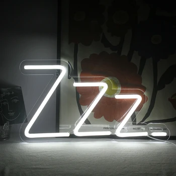Неоновая светодиодная лампа Wangxing zzz Sleep Soft Light для детской кровати Лампа белого света для спальни мальчиков и девочек Cute Sleeping