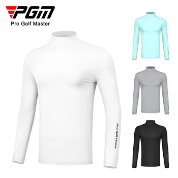 Мужские солнцезащитные рубашки для гольфа PGM, Шелк Льда, Защита от ультрафиолета, Прохладная Дышащая Высокоэластичная спортивная одежда для тренировок YF488