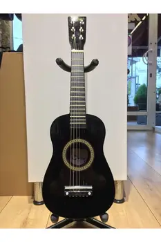 Детская игрушка-гитара деревянная от 0 до 6 лет, черный развлекательный музыкальный инструмент
