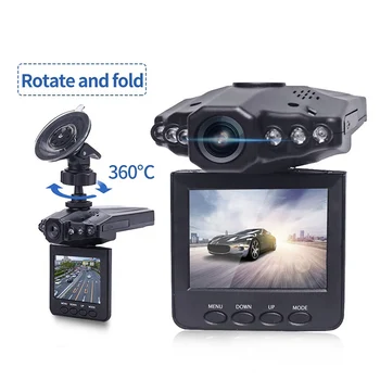 Автомобильный видеорегистратор высокой четкости с диагональю 2,2 дюйма, Видеорегистратор для камеры автомобиля, 6 инфракрасных камер ночного видения, Поворотная автомобильная камера зеркального регистратора