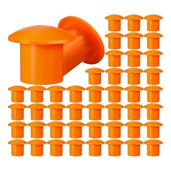 100 шт. пластиковых защитных колпачков для арматуры 3-7, оранжевого цвета, 2,36 х 2,17 х 1,5 дюйма
