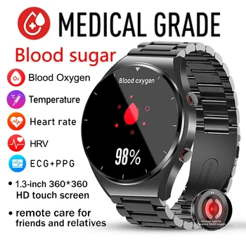 Новые самые продаваемые неинвазивные умные часы для измерения уровня глюкозы в крови, температуры тела, артериального давления, контроля содержания кислорода в крови, умные часы