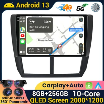 Android 13 Carplay Автомагнитола Для Subaru Forester 3 SH WRX 2007-2013 Для Subaru Impreza GH GE Мультимедийный Плеер Стерео Головное устройство