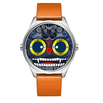 Часы с Джокером, Мужские Модные Кварцевые наручные часы, Китайские часы для Танца Льва, Индивидуальность, Уличная культура, Дизайнерские часы 42 мм ABBYLUN