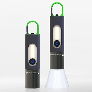 Портативный мини фонарик с сильным освещением USB Перезаряжаемый брелок Рабочий фонарь для кемпинга на открытом воздухе Светодиодный фонарик Водонепроницаемый фонарь Лампа