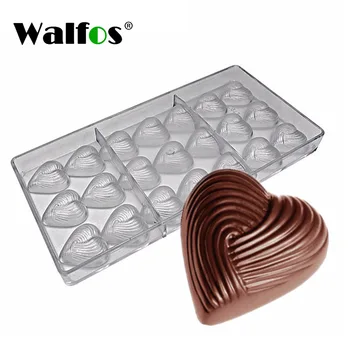 Walfos Форма для шоколада в форме Сердца Святого Валентина, Поликарбонатные формы для выпечки, 3D Переплетенная форма для шоколада с любовью, форма для Конфет, инструменты для выпечки