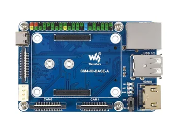 Базовая плата Waveshare Mini (A) для вычислительного модуля Raspberry Pi 4, Встроенные разъемы, включая: CSI/ DSI/ВЕНТИЛЯТОР/USB/RJ45 Gigabit Ethernet