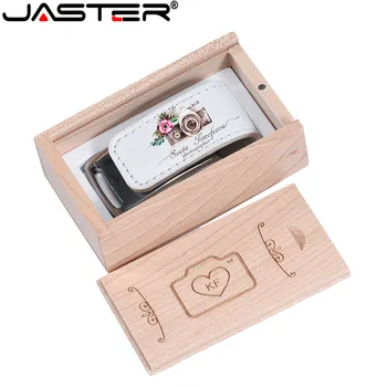 JASTER пользовательский логотип компании usb 2.0 флэш-накопитель 64 ГБ 32 ГБ 4 ГБ 8 ГБ 16 ГБ флешка кожаная USB + коробка (более 10 шт бесплатного логотипа)
