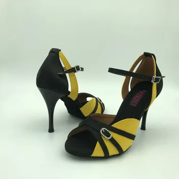 Новая профессиональная модная женская обувь для латиноамериканских танцев, обувь для бальной сальсы, обувь для танго, вечерние и свадебные туфли 6236 на каблуке 9 см