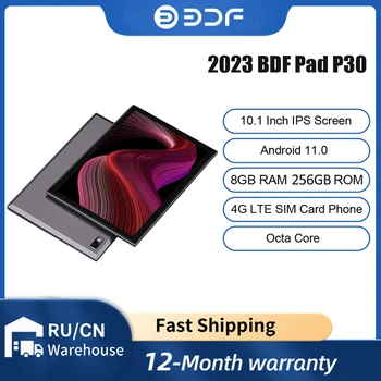 Pad Pro 2023 Новый Планшетный ПК 10,1 Дюймов Android 11,0 Восьмиядерный 8 ГБ/256 ГБ IPS Tab 4G Сеть Две SIM-карты Телефонные звонки WiFi GPS Планшетный ПК