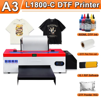 DTF Принтер A3 Для Epson L1800 DTF Трансферный принтер Машина A3 DTF для прямой передачи пленки Термопрессом Принтер для печати DTF
