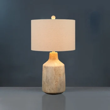 Скандинавский ретро минималистичный цементный светильник настольная лампа на цементном основании, прикроватная лампа для гостиной, спальни, домашний декор, светодиодный ночник, настольная лампа