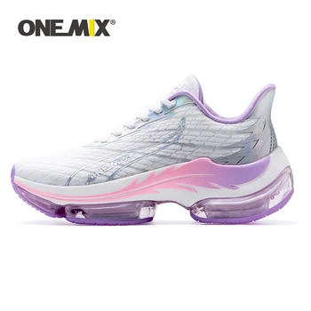 ONEMIX/ модные женские кроссовки для бега на воздушной подушке, уличная женская обувь на платформе с дышащей сеткой, Большие размеры 44, прогулочные кроссовки