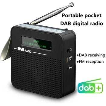 Портативный DAB/DAB + Радио с ЖК-дисплеем Автоматическая настройка Мини-приемника Автоматическое хранение 20 радиостанций с Bluetooth