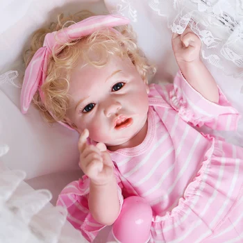 Reborn Baby 55 см, полное мягкое силиконовое/тканевое тело, Саския Реборн, девочка-малыш, реалистичная кукла, детские игрушки для игр