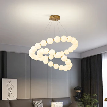 Декор комнаты, Светодиодная художественная люстра, подвесной светильник, Освещение для скандинавской домашней столовой, подвесные кухонные принадлежности, потолочный светильник в помещении